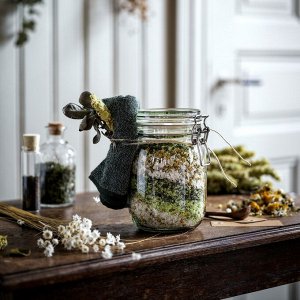 KORKEN, Банка с крышкой из прозрачного стекла, 1 л