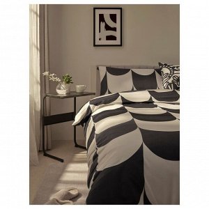 BRUKSVARA, комплект постельного белья из 3 предметов, антрацитово-белый, 150x200 см