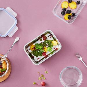 IKEA 365+, пищевой контейнер, прямоугольный/нержавеющая сталь, 1,0 л