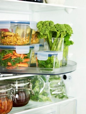IKEA 365+, Контейнер для пищевых продуктов с крышкой, квадратный/стеклянный, 180 мл, 3 шт