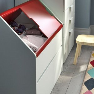 VITBJ?RN, шкаф для хранения с выдвижным ящиком, белый / красный, 80x55x78 см