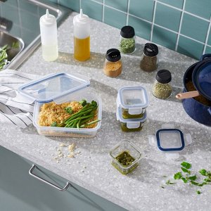IKEA 365+, Контейнер для пищевых продуктов с крышкой, прямоугольный/пластиковый, 1,0 л, 3 шт