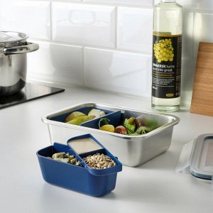 IKEA 365+, вкладыш для контейнера для продуктов, набор из 2 штук, темно-синий
