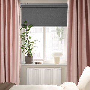 VILBORG, шторы для затемнения комнаты, 1 пара, с клейкой лентой/розовые, 145x250 см