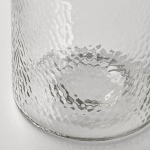 Полная ваза, прозрачное стекло с рисунком, 26 см,