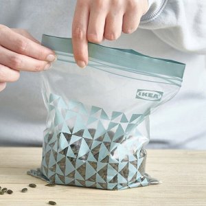 ISTAD, Закрывающийся пакет с рисунком/бледно-серо-зеленый, 1 л/  20 шт