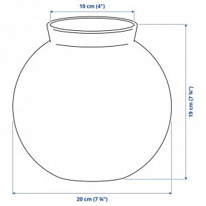 KONSTFULL, Ваза, зеленая, 19 см