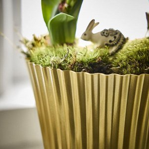ВИНТЕРФИНТ, горшок для растений, золотистый, 14x26 см