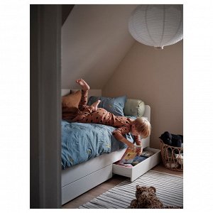 SL?KT, каркас кровати с днищем и местом для хранения вещей, белый, 90x200 см