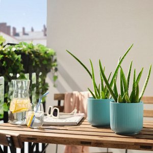 GRADVIS, горшок для растений, внутренний / уличный сине-бирюзовый, 12 см