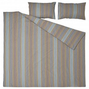 Пододеяльник и 2 наволочки, разноцветные/в полоску, 240x220/50x80 см