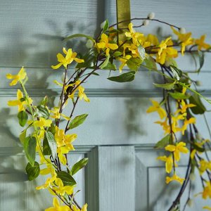 СМИЦКА, искусственный венок, форзиция желтая, 45 см