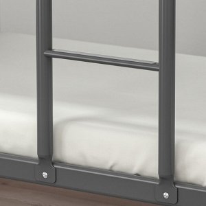 Каркас двухъярусной кровати из ТУФА, темно-серый, 90x200 см