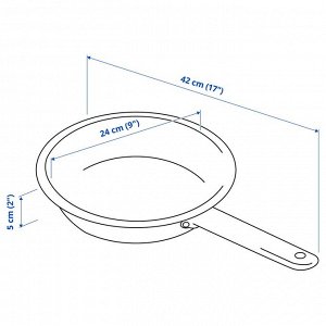 IKEA 365+, сковорода для жарки, нержавеющая сталь с антипригарным покрытием, 24 см