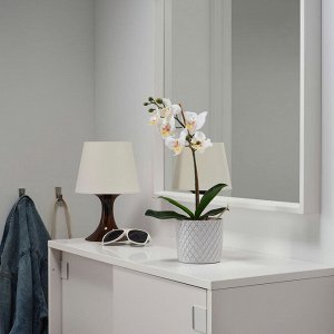 ФЕЙКА, искусственное растение в горшке, Орхидея белая, 9 см.