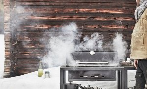 GRILLSK?R, барбекю на древесном угле, черный /напольный из нержавеющей стали, 86x61 см