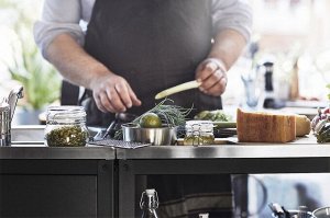 GRILLSK?R, кухонная островная полка, черный / наружная из нержавеющей стали, 86x61 см