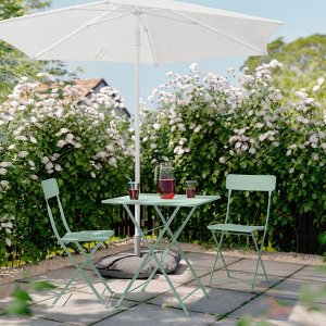 SUNDS?, стол и 2 складных стула, уличный светло-зеленый /light green, 65x65 см