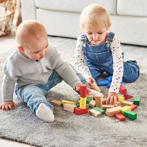 UNDERHLLA, набор деревянных строительных блоков из 40 частей, разноцветный
