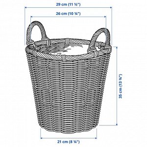 КАКТУСФИКОН, горшок для растений, ротанг, 24 см