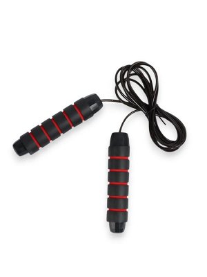 Скакалка спортивная ONLYTOP, 2.8 м, регулируемая, скоростная, с подшипником, чёрная