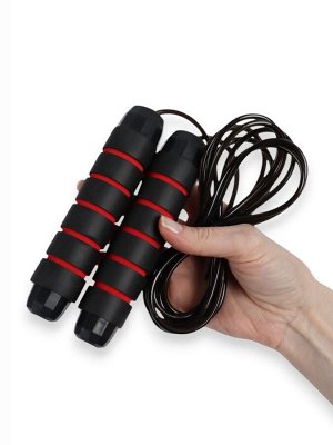 Скакалка спортивная ONLYTOP, 2.8 м, регулируемая, скоростная, с подшипником, чёрная