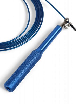 Скакалка спортивная ONLYTOP, 2.8 м, регулируемая, скоростная, с подшипником, синяя