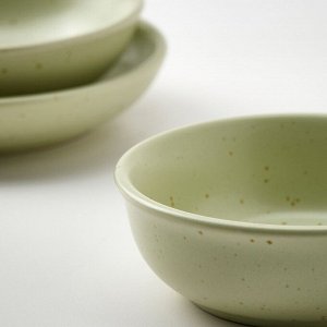 MOSSMAL, Набор тарелок/мисок из 3 штук, с точечным рисунком/светло-зеленый