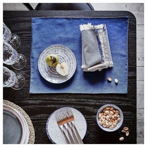 ENTUSIASM, Тарелка с рисунком/синяя, 18 см/ 4 шт