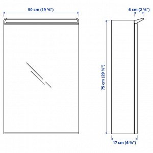 TREASJ?N, зеркальная кабина, 1 дверь /встроенное освещение, 50x17x75 см