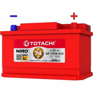 Аккумулятор Totachi Niro MF 57416 VLR LBN3/LB3 L, 74Ач, CCA 780А, обслуживаемый, арт. 90074