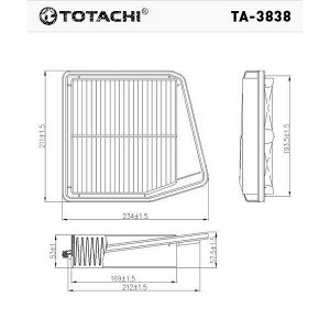 Фильтр воздушный TOTACHI TA-3838 17220-RL5-A00