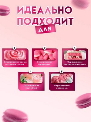 Пищевой краситель Top Decor гелевый, розовый, 100 г