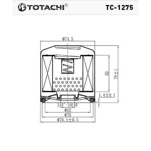 Фильтр масляный Totachi C-418, арт. TC-1275