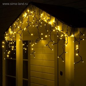 УЦЕНКА Гирлянда «Бахрома», 3?0.6 м, IP65, УМС, тёмная нить каучук, 108 LED, свечение тёплое белое, 220 В