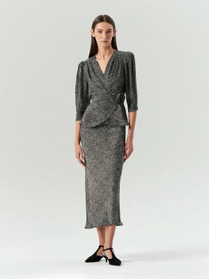 Блузка с коротким рукавом из 100% вискозы, B3154/nocturne