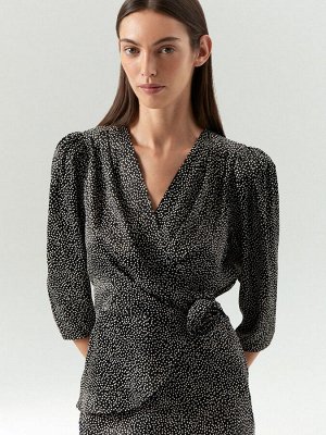 Блузка с коротким рукавом из 100% вискозы, B3154/nocturne