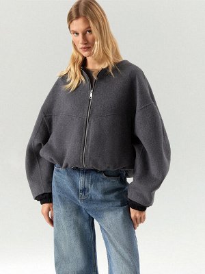 Полупальто из шерсти с отстегивающимся капюшоном, R137/harbor