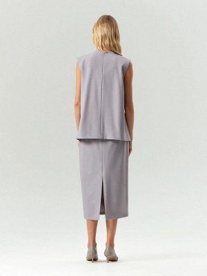 Топ из костюмной ткани с поясом, B3152/piter