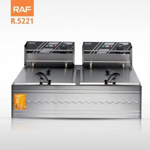 Фритюрница двойная электрическая, для картошки фри и крылышек, RAF, 12 л, 5000 Вт