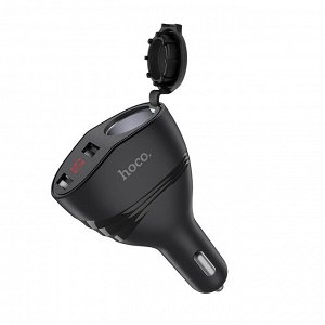 Borofone NEW ! Автомобильное зарядное устройство HOCO Z34 Thunder Power, 2*USB+прикуриватель, 3.1A, черный, дисплей