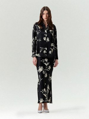 Блузка из 100% вискозы с цветочным принтом, B3177/paluma