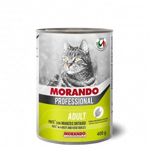 Консервированный корм для кошек "Morando Professional" 400 г. ПАШТЕТ с ГОВЯДИНОЙ