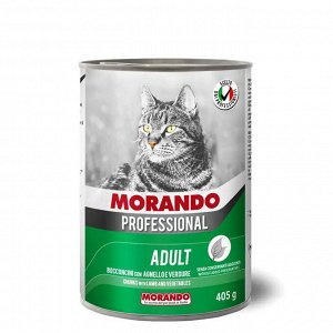 Консервированный корм для кошек "Morando Professional" 405 г. КУСОЧКИ с ЯГНЁНКОМ