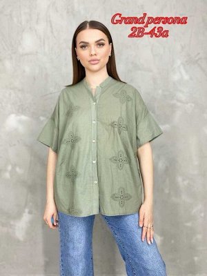 Женская рубашка. Ткань : хлопок Размер: 3XL(50-52),4XL(52-54),5XL(54-56),6XL(56-58), 7XL(58-60)
