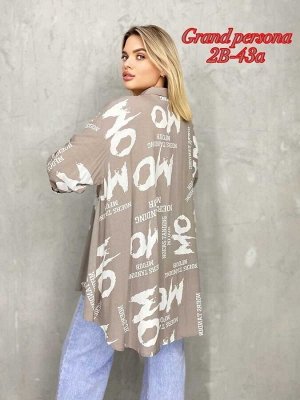Женская рубашка. Ткань: Штапель Размер: 3XL(54-56),4XL(56-58),5XL(58-60),6XL(60-62), 7XL(62-64)