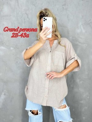 Женская рубашка. Ткань лен (спина кружева) Размер: 3XL(50-52),4XL(52-54),5XL(54-56), 6XL(56-58),7XL(58-60)