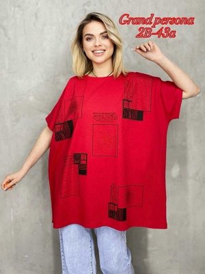 Женская футболка. Ткань: Трикотаж. Размер: 8XL(56-58-60)