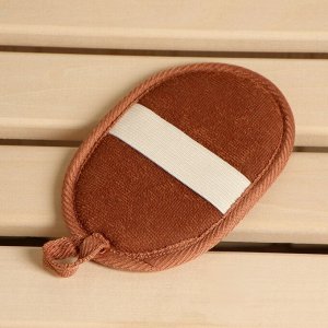 Мочалка из крапивы(рами), овальная с хлопком