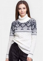 СВИТЕР С НОРВЕЖСКИМ УЗОРОМ 33520 белый